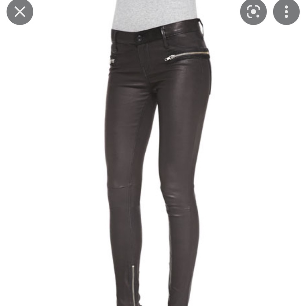 Never worn RTA zip pocket skinny leather pants size 27